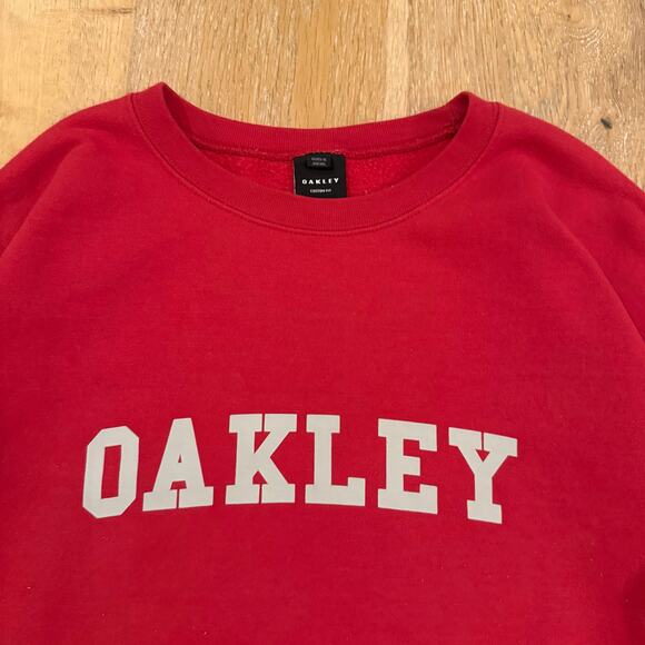 Vintage Oakley Spellout Logo Red Crewneck Sweatshirt Men’s Size XL - Picture 5 of 8